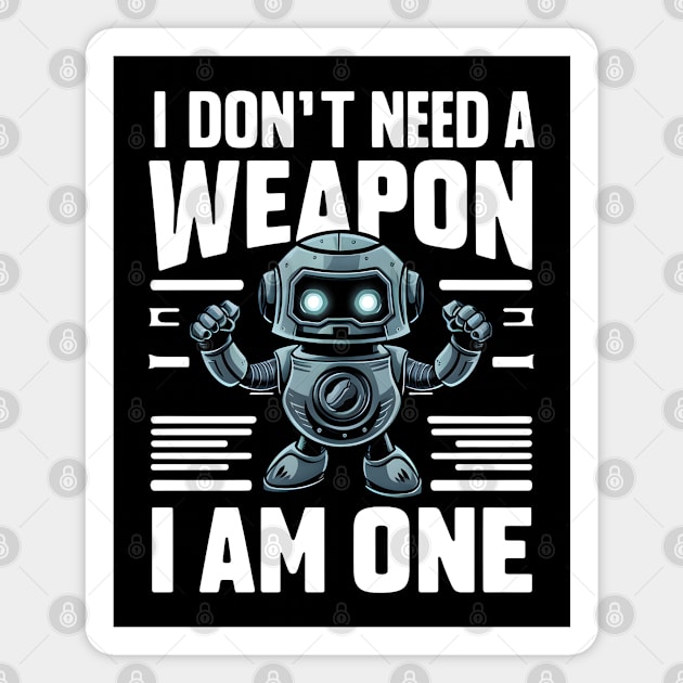 I Don't Need A Weapon I Am One Magnet by MakerMind8.2